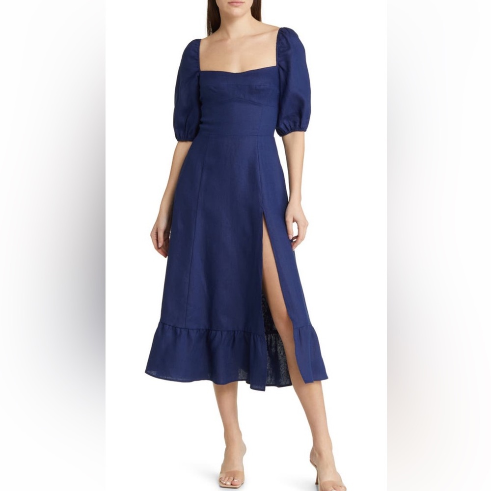 Reformation Belgium Linen Midi Dress size 6 with tags